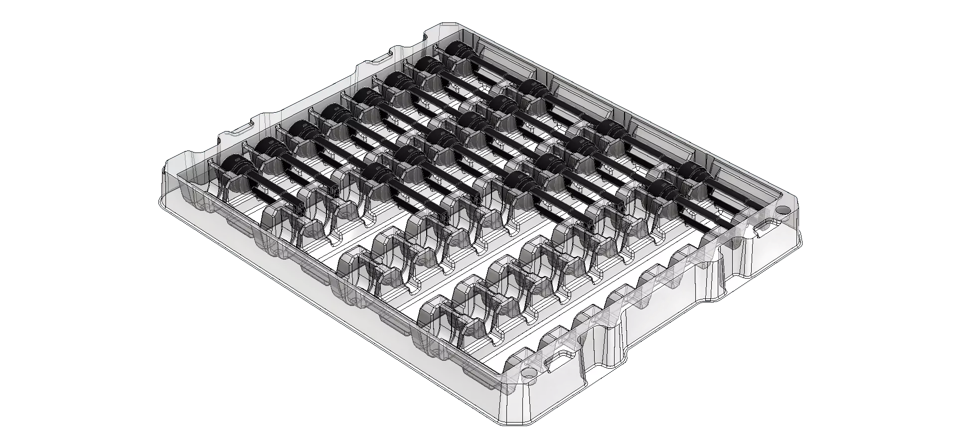 3d rendering of a transit tray